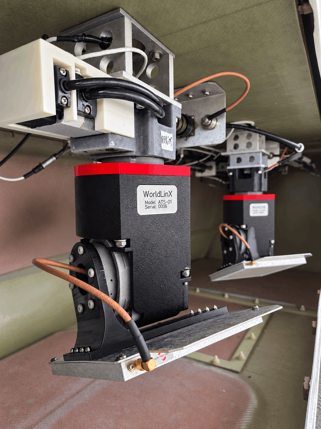 WorldLinX ATS air tracking units installed in a cargo pod