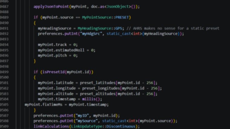 Firmware source code open in a code editor
